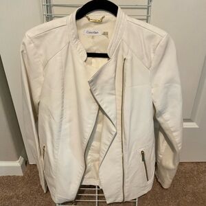 Calvin Klein White  Moto Jacket